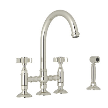 ROHL San Julio® Bridge Kitchen Faucet With Side Spray In Polished Nickel