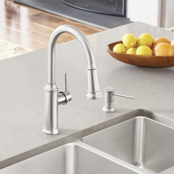 Blanco Empressa High Arc Pull-Down Dual-Spray Kitchen Faucet 1.5 GPM - PVD Steel - Image 3