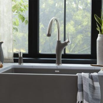 Blanco Artona Pull-Down Dual-Spray Kitchen Faucet 1.5 GPM - PVD Steel/Volcano Gray - Image 2