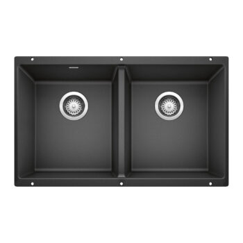 Blanco Precis SILGRANIT 29" 50/50 Double Bowl Undermount Kitchen Sink - Anthracite