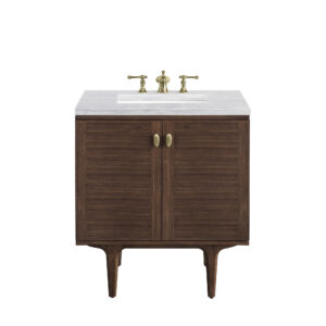 Amberly 30" Single Vanity, Mid-Century Walnut