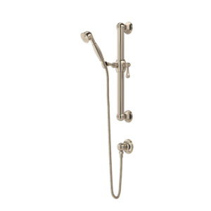 ROHL Handshower Set With 24″ Grab Bar and Single Function Handshower In Satin Nickel