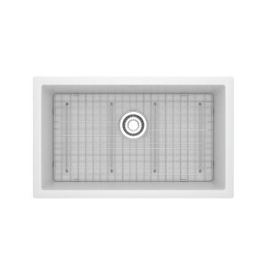 Riobel Fonsa™ 30″ Quartz Single Bowl Undermount Kitchen Sink In White