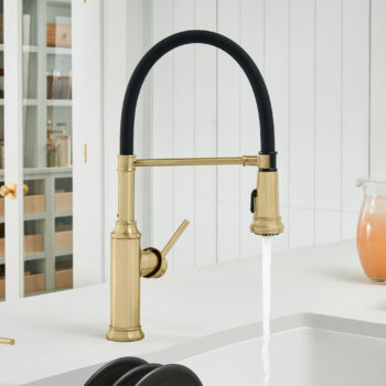 Blanco Empressa Semi-Pro Pull-Down Dual-Spray Kitchen Faucet 1.5 GPM - Satin Gold - Image 3