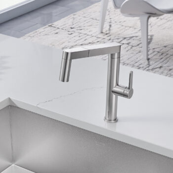 Blanco Panera Low Arc Pull-Out Dual-Spray Kitchen Faucet 1.5 GPM - Stainless Steel - Image 4