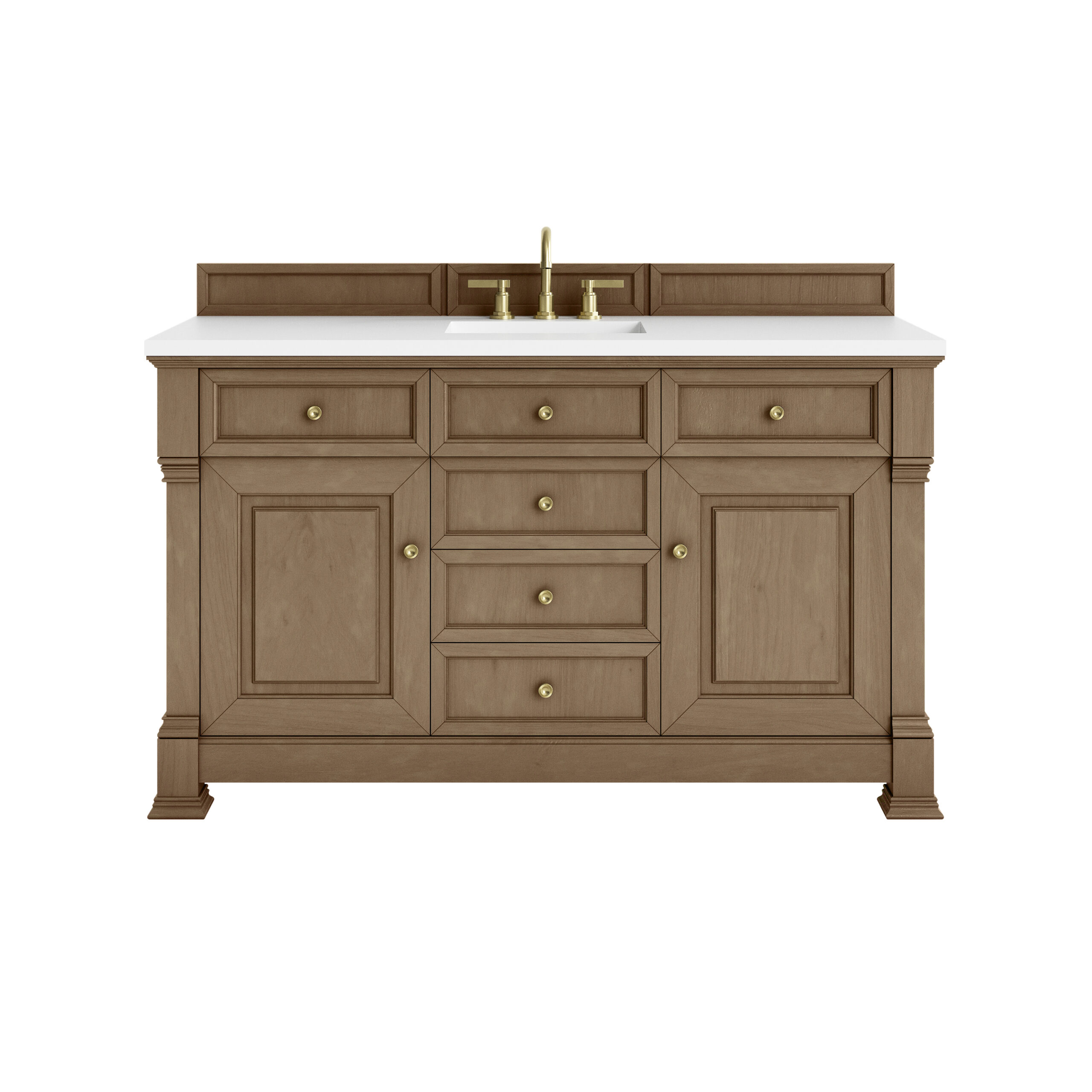 Brookfield 60" Single Vanity, Pecan