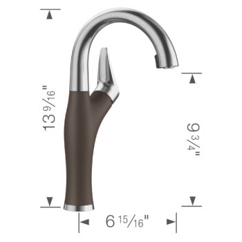 Blanco Artona Pull-Down Dual-Spray Bar Faucet 1.5 GPM - PVD Steel/Café - Image 4