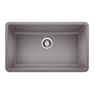 Blanco Precis SILGRANIT 30″ Single Bowl Undermount Kitchen Sink – Metallic Gray