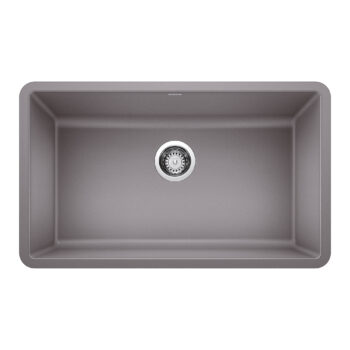 Blanco Precis SILGRANIT 30" Single Bowl Undermount Kitchen Sink - Metallic Gray