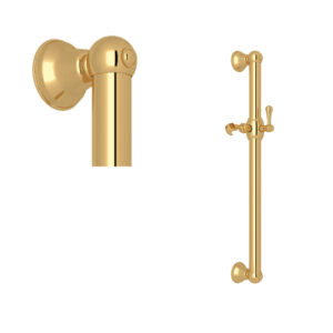 ROHL 24″ Grab Bar With Sliding Handshower Holder In Italian Brass