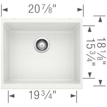 Blanco Precis SILGRANIT 21" Single Bowl Undermount Kitchen Sink - White - Image 4