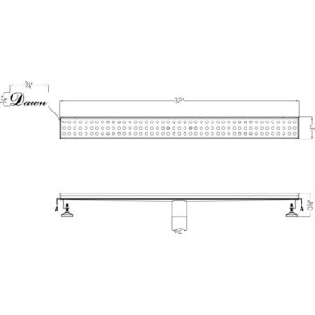 Dawn® Thames River Series - Linear Shower Drain 32"L In Polished satin - Image 2