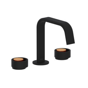 ROHL Eclissi™ Widespread Lavatory Faucet With U-Spout In Matte Black/Satin Gold