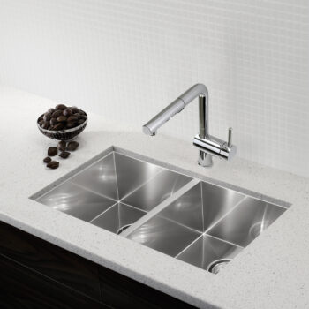 Blanco Quatrus R0 32" 50/50 Double Bowl Undermount Stainless Steel Kitchen Sink - Image 2