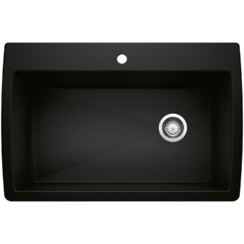 Blanco Diamond SILGRANIT 33.5" Super Single Dual Mount Kitchen Sink - Coal Black
