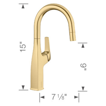 Blanco Rivana Pull-Down Bar Faucet 1.5 GPM - Satin Gold - Image 10