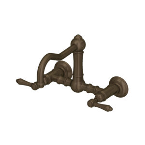 ROHL Acqui® Wall Mount Bridge Kitchen Faucet With Column Spout In Tuscan Brass