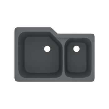 ROHL Allia™ 33" Fireclay 2 Bowl Undermount Kitchen Sink In Satin Grey