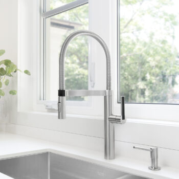 Blanco Blancoculina Semi-Pro Pull-Down Dual-Spray Kitchen Faucet 1.8 GPM - Classic Steel - Image 2