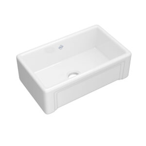 Shaws Egerton™ 30″ Single Bowl Farmhouse Apron Front Fireclay Kitchen Sink In White (WH)