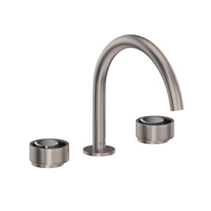 ROHL Eclissi™ Widespread Lavatory Faucet With C-Spout In Satin Nickel/Polished Chrome