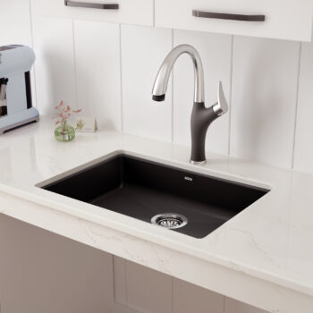 Blanco Precis SILGRANIT 25" ADA Single Bowl Undermount Kitchen Sink - Cinder - Image 2