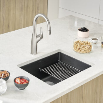 Blanco Precis SILGRANIT 21" Single Bowl Undermount Kitchen Sink - Coal Black - Image 2