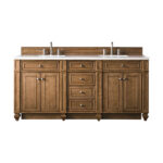 Bristol 72" Double Vanity, Saddle Brown