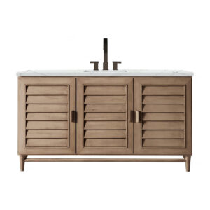 Portland 60" Single Vanity Whitewashed Walnut