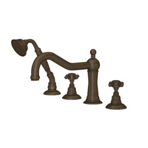ROHL Acqui® 4-Hole Deck Mount Tub Filler In Tuscan Brass