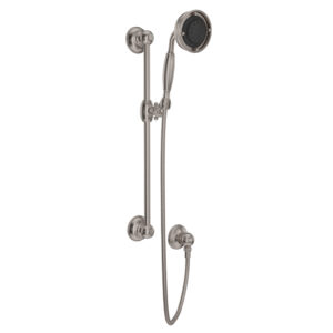 ROHL Handshower Set With 22″ Slide Bar and 3-Function Handshower In Satin Nickel