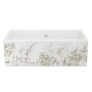 Shaws Shaker™ 33″ Single Bowl Farmhouse Apron Front Fireclay Kitchen Sink With Metallic Design In Metallic Gold