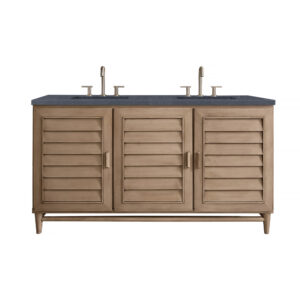 Portland 60" Double Vanity Whitewashed Walnut