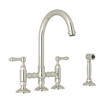 ROHL San Julio® Bridge Kitchen Faucet With Side Spray In Polished Nickel