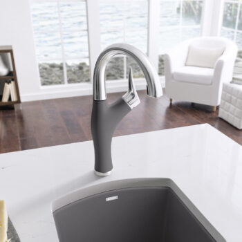 Blanco Artona Pull-Down Dual-Spray Bar Faucet 1.5 GPM - PVD Steel/Cinder - Image 2