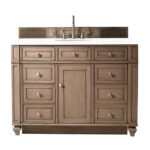 Bristol 48" Single Vanity, Whitewashed Walnut