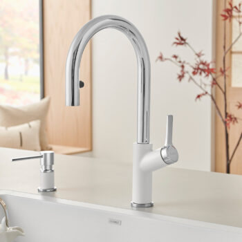 Blanco Urbena Pull-Down Dual-Spray Kitchen Faucet 1.5 GPM - Chrome/White - Image 2