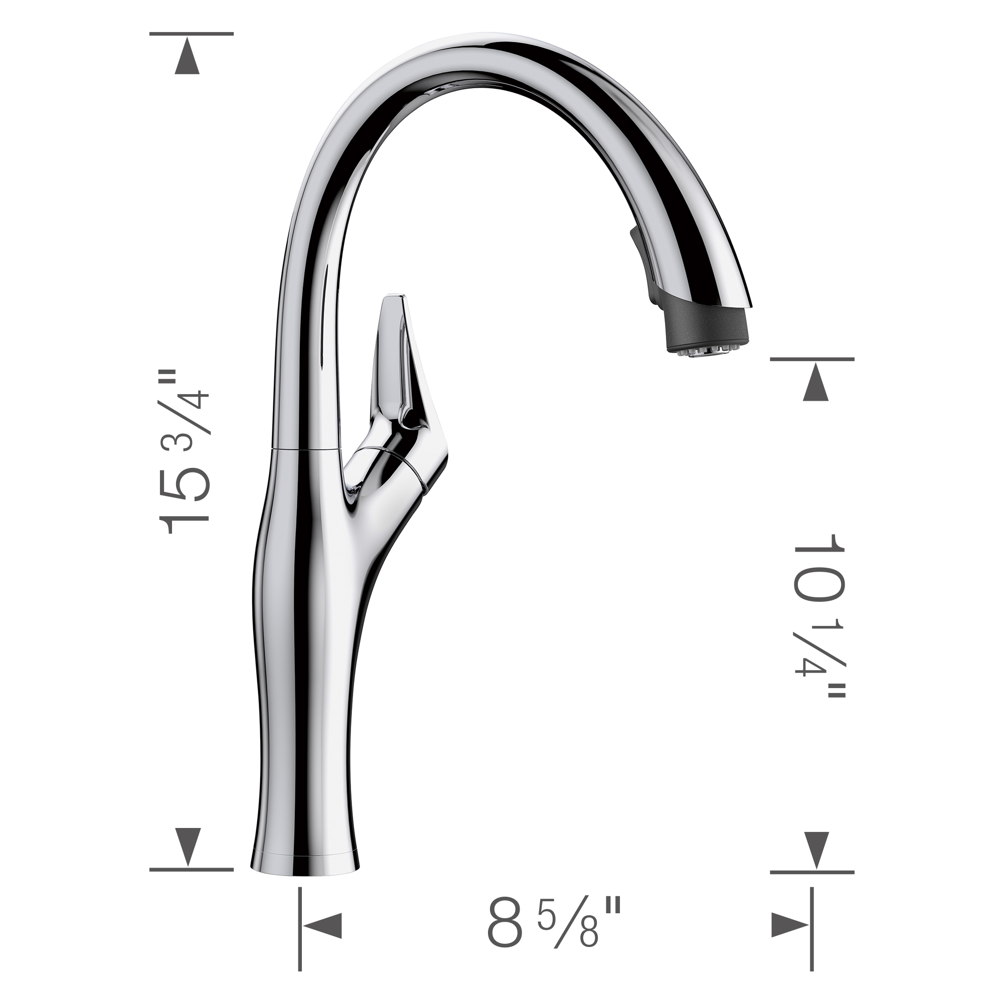 Blanco Artona Pull-Down Dual-Spray Kitchen Faucet 1.5 GPM - Chrome - Image 3