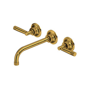 ROHL Graceline® Wall Mount Lavatory Faucet Trim In Unlacquered Brass