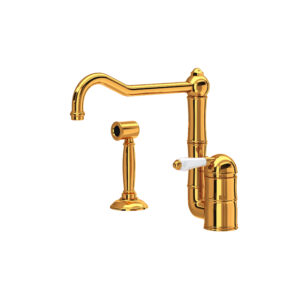 ROHL Acqui® Kitchen Faucet With Side Spray In Italian Brass