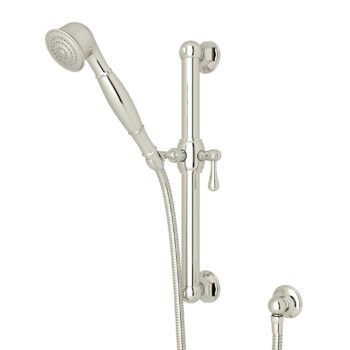 ROHL Handshower Set With 24" Grab Bar and Single Function Handshower In Polished Nickel