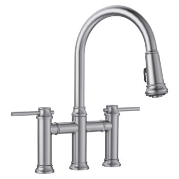 Blanco Empressa Pull-Down Dual-Spray Bridge Faucet 1.5 GPM - PVD Steel