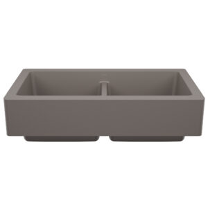 Blanco Vintera SILGRANIT 33″ Double Bowl Apron-Front Farmhouse Sink – Volcano Gray