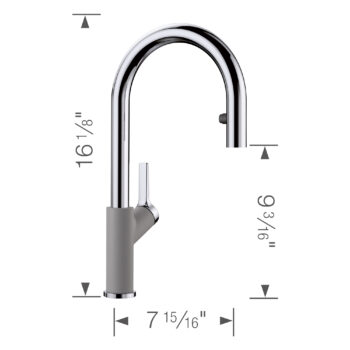 Blanco Urbena Pull-Down Dual-Spray Kitchen Faucet 1.5 GPM - Chrome/Metallic Gray - Image 10