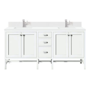 Addison 72" Double Vanity, Glossy White