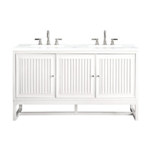 Athens 60" Double Vanity, Glossy White