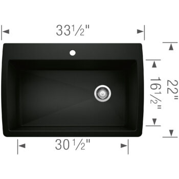 Blanco Diamond SILGRANIT 33.5" Super Single Dual Mount Kitchen Sink - Coal Black - Image 5