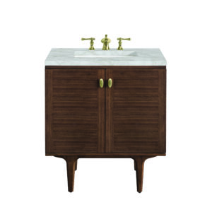 Amberly 30" Single Vanity, Mid-Century Walnut
