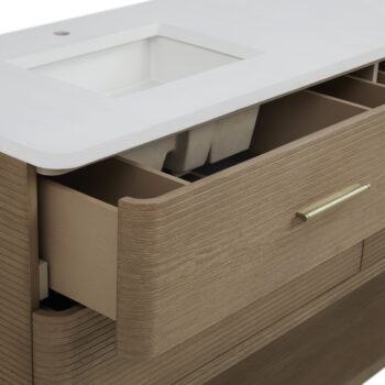 Lucian 72" Double Vanity, Pebble Oak w/ 3 CM White Zeus Quartz Top - Image 7