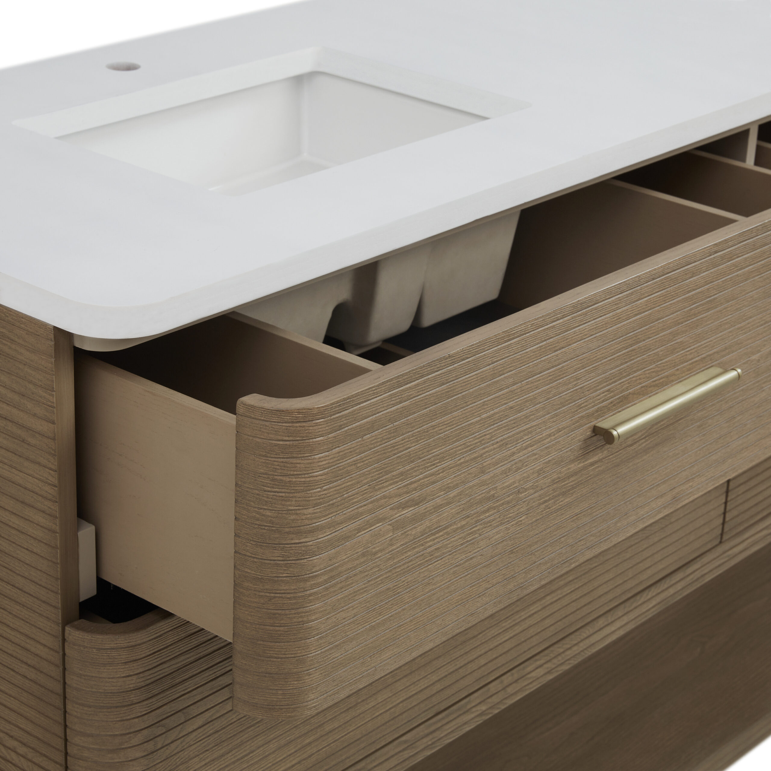 Lucian 72" Double Vanity, Pebble Oak w/ 3 CM White Zeus Quartz Top - Image 7